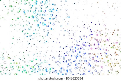Light Multicolor, Rainbow vector  pattern with spheres. Blurred decorative design in abstract style with bubbles. Pattern can be used as texture of water, rain drops.