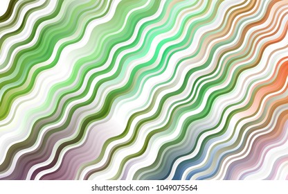 Light Multicolor, Rainbow vector pattern with curved circles. Glitter abstract illustration with wry lines. A completely new marble design for your business.