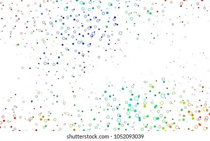Light Multicolor, Rainbow vector  pattern with spheres. Blurred bubbles on abstract background with colorful gradient. The pattern can be used for aqua ad, booklets.