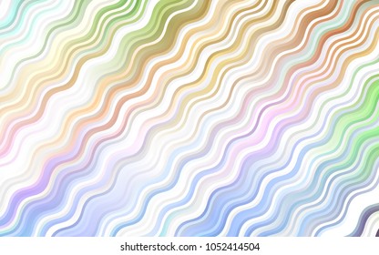 Light Multicolor, Rainbow vector pattern with bent ribbons. Shining illustration, which consist of blurred lines, circles. The elegant pattern for brand book.