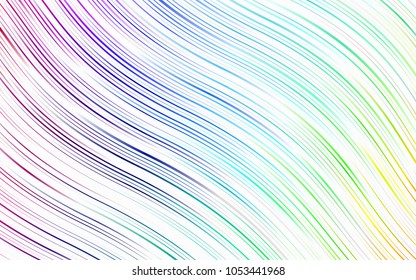 Light Multicolor, Rainbow vector pattern with lines, ovals. A sample with blurred bubble shapes. A completely new template for your business design.