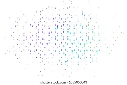 Light Multicolor, Rainbow vector pattern with Digit symbols. Colored mathematic signs with gradient on white background. The pattern can be used as ads, poster, banner for books.