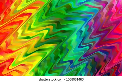 Light Multicolor, Rainbow vector pattern with liquid shapes. Shining illustration, which consist of blurred lines, circles. A completely new template for your business design.