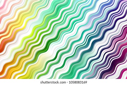 Light Multicolor, Rainbow vector pattern with bent lines. Brand-new colored illustration in marble style with gradient. The best blurred design for your business.
