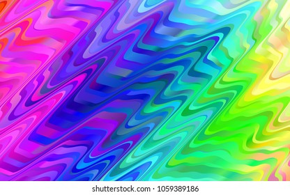 Light Multicolor, Rainbow vector pattern with bubble shapes. Modern gradient abstract illustration with bandy lines. The template for cell phone backgrounds.