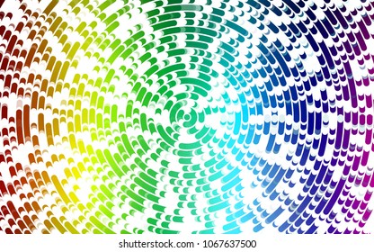 Light Multicolor, Rainbow vector pattern with lines, ovals. Creative illustration in halftone marble style with gradient. Textured wave pattern for backgrounds.