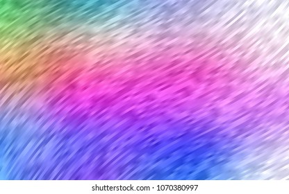 Light Multicolor, Rainbow vector pattern with bent lines. Shining crooked illustration in marble style. The best blurred design for your business.