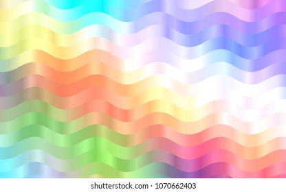 Light Multicolor, Rainbow vector pattern with bent ribbons. Colorful abstract illustration with gradient lines. The elegant pattern for brand book.