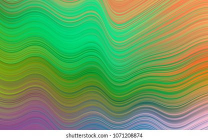 Light Multicolor, Rainbow vector pattern with lines, ovals. A vague circumflex abstract illustration with gradient. New composition for your brand book.