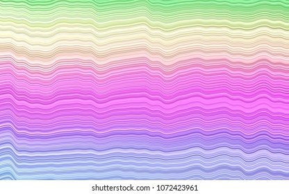 Light Multicolor, Rainbow vector pattern with curved circles. Shining crooked illustration in marble style. Pattern for your business design.