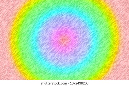 Light Multicolor, Rainbow vector pattern with bent lines. A sample with blurred bubble shapes. The elegant pattern for brand book.
