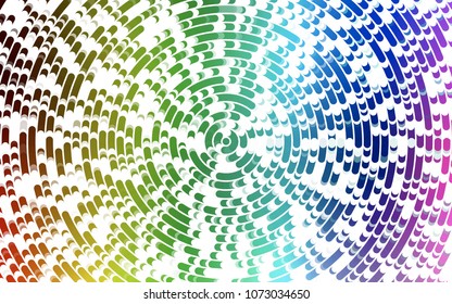 Light Multicolor, Rainbow vector pattern with curved circles. Modern gradient abstract illustration with bandy lines. New composition for your brand book.