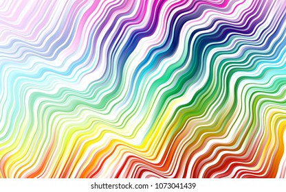 Light Multicolor, Rainbow vector pattern with lamp shapes. Modern gradient abstract illustration with bandy lines. The elegant pattern for brand book.