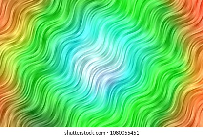 Light Multicolor, Rainbow vector pattern with lines, ovals. An elegant bright illustration with gradient. New composition for your brand book.