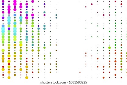 Light Multicolor, Rainbow vector  pattern with spheres. Glitter abstract illustration with blurred drops of rain. The pattern can be used for aqua ad, booklets.