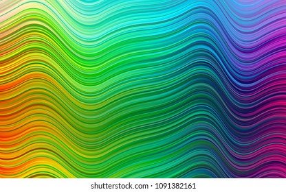 Light Multicolor, Rainbow vector pattern with lines, ovals. Creative geometric illustration in marble style with gradient. A completely new marble design for your business.
