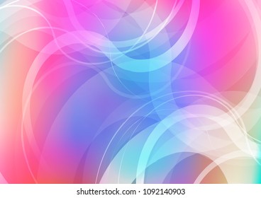 Light Multicolor, Rainbow vector pattern with bent ribbons. Shining illustration, which consist of blurred lines, circles. A completely new template for your business design.