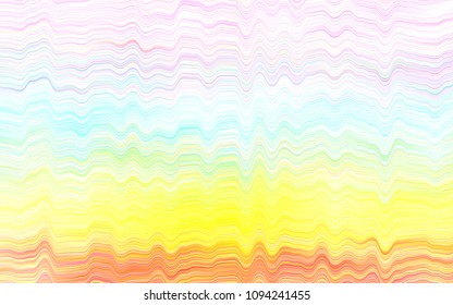 Light Multicolor, Rainbow vector pattern with lines, ovals. A vague circumflex abstract illustration with gradient. Marble style for your business design.