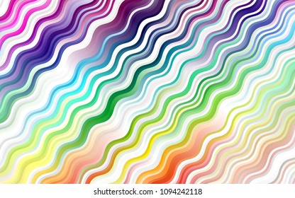 Light Multicolor, Rainbow vector pattern with lamp shapes. Glitter abstract illustration with wry lines. Pattern for your business design.