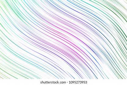 Light Multicolor, Rainbow vector pattern with bent lines. Blurred geometric sample with gradient bubbles.  A completely new template for your business design.