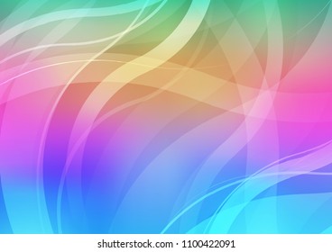 Light Multicolor, Rainbow vector pattern with liquid shapes. Modern gradient abstract illustration with bandy lines. Marble design for your web site.