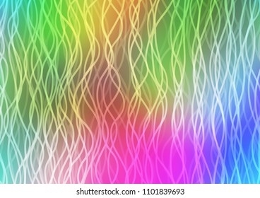 Light Multicolor, Rainbow vector pattern with bent lines. An elegant bright illustration with gradient. New composition for your brand book.