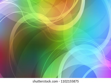 Light Multicolor, Rainbow vector pattern with curved circles. Colorful illustration in abstract marble style with gradient. Brand new design for your ads, poster, banner.