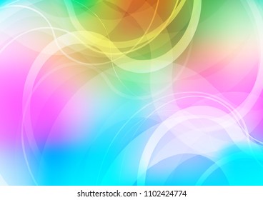 Light Multicolor, Rainbow vector pattern with lines, ovals. Brand new colored illustration in marble style with gradient. A new texture for your  ad, booklets, leaflets.