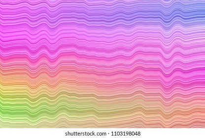 Light Multicolor, Rainbow vector pattern with lines, ovals. Colorful illustration in abstract marble style with gradient. New composition for your brand book.