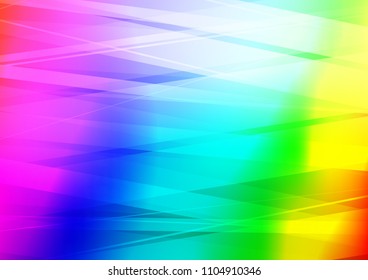 Light Multicolor, Rainbow vector pattern with narrow lines. Glitter abstract illustration with colored sticks. The pattern can be used as ads, poster, banner for commercial.