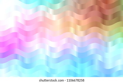 Light Multicolor, Rainbow vector pattern with lines, ovals. An elegant bright illustration with gradient. A new texture for your  ad, booklets, leaflets.