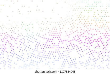 Light Multicolor, Rainbow vector  pattern with spheres. Blurred bubbles on abstract background with colorful gradient. New design for ad, poster, banner of your website.