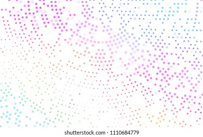 Light Multicolor, Rainbow vector  pattern with spheres. Glitter abstract illustration with blurred drops of rain. Completely new template for your brand book.