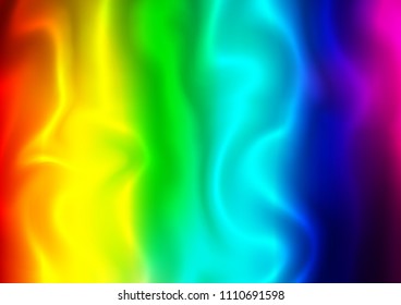 Light Multicolor, Rainbow vector pattern with bent ribbons. Shining illustration, which consist of blurred lines, circles. Textured wave pattern for backgrounds.