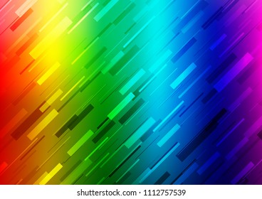 Light Multicolor, Rainbow vector pattern with narrow lines. Decorative shining illustration with lines on abstract template. Best design for your ad, poster, banner.
