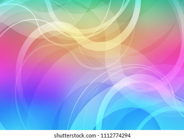 Light Multicolor, Rainbow vector pattern with liquid shapes. Blurred geometric sample with gradient bubbles.  Marble design for your web site.