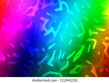 Light Multicolor, Rainbow vector pattern with liquid shapes. Shining illustration, which consist of blurred lines, circles. Textured wave pattern for backgrounds.
