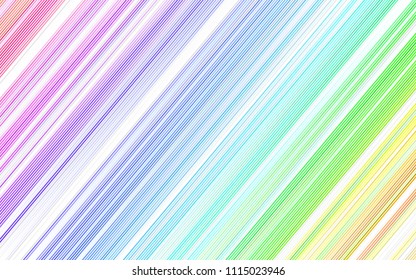 Light Multicolor, Rainbow vector pattern with narrow lines. Blurred decorative design in simple style with lines. The pattern can be used for busines ad, booklets, leaflets