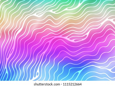Light Multicolor, Rainbow vector pattern with curved circles. Shining illustration, which consist of blurred lines, circles. A completely new template for your business design.