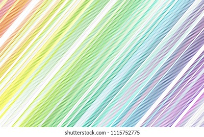 Light Multicolor, Rainbow vector pattern with narrow lines. Shining colored illustration with narrow lines. The pattern can be used for busines ad, booklets, leaflets