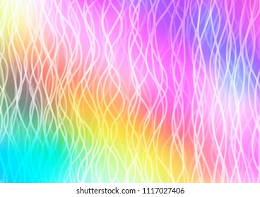 Light Multicolor, Rainbow vector pattern with lines, ovals. Colorful illustration in abstract marble style with gradient. A completely new template for your business design.