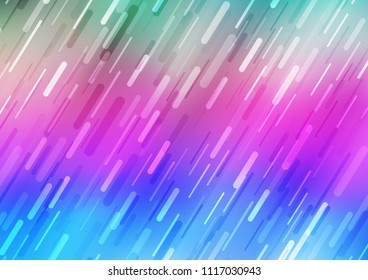 Light Multicolor, Rainbow vector pattern with narrow lines. Lines on blurred abstract background with gradient. The template can be used as a background.
