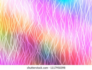 Light Multicolor, Rainbow vector pattern with curved shapes. An elegant bright illustration with gradient. The template for cell phone backgrounds.