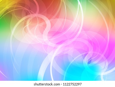 Light Multicolor, Rainbow vector pattern with swirl shapes. A completely new color illustration in marble style. A completely new template for your business design.