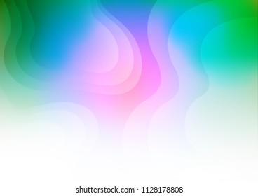Light Multicolor, Rainbow vector pattern with bubble shapes. Blurred geometric sample with gradient bubbles.  Marble design for your web site.