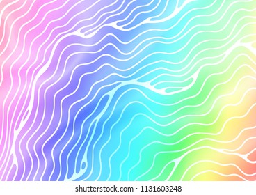 Light Multicolor, Rainbow vector pattern with bubble shapes. Geometric illustration in marble style with gradient.  Marble design for your web site.