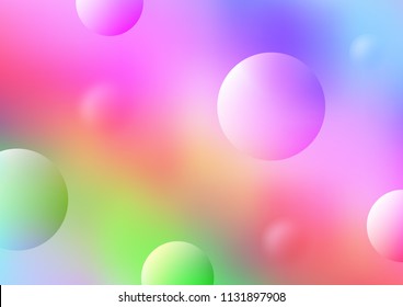 Light Multicolor, Rainbow vector pattern with spheres. Modern abstract illustration with colorful water drops. The pattern can be used for aqua ad, booklets.