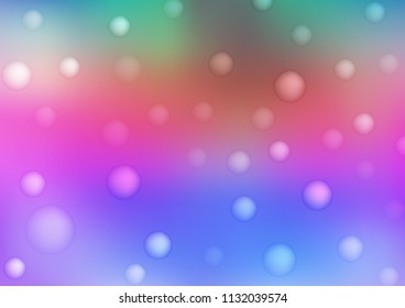 Light Multicolor, Rainbow vector pattern with spheres. Illustration with set of shining colorful abstract circles. The pattern can be used for aqua ad, booklets.