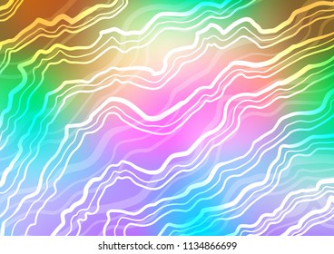 Light Multicolor, Rainbow vector pattern with liquid shapes. Shining crooked illustration in marble style. Textured wave pattern for backgrounds.