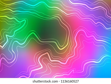 Light Multicolor, Rainbow vector pattern with narrow lines. Lines on blurred abstract background with gradient. The pattern can be used for busines ad, booklets, leaflets